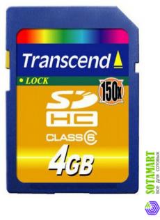 Transcend SD SDHC 4GB Class 6 150X