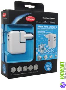 Зарядное устройство для Apple iPhone 4S Hahnel Xtras USB World Travel Charger II