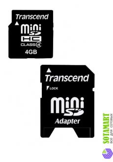 Transcend MiniSDHC 4GB Class 4