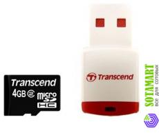 Transcend MicroSDHC 4GB Сlass 2   USB Reader