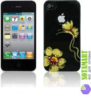 Чехол для Apple iPhone 4 iCover Butterfly Daisy Black пластиковый