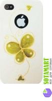 Чехол для Apple iPhone 4 iCover Hand Printing Butterfly Heart White пластиковый